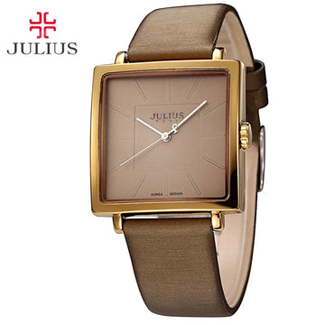 Top Julius Lady Women's Watch Elegant Simple Square Fashion Hours Dress Bracelet Nylon Real Leather Girl Birthday Gift No Box