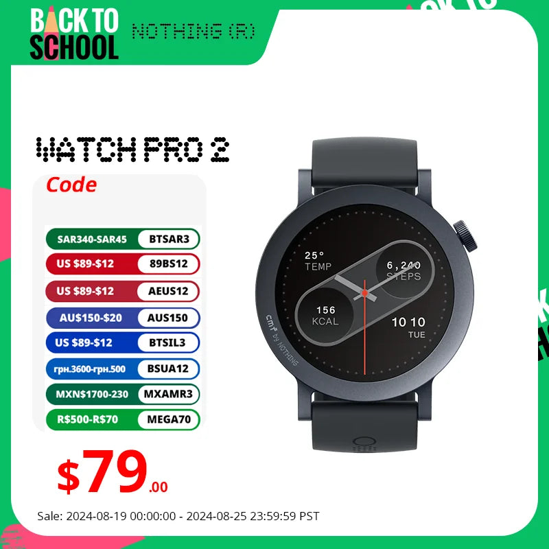 Global Version CMF by Nothing Watch Pro 2 1.32" AMOLED Bluetooth 5.3 BT Calls with AI Noise Reduction GPS Smartwatch CMF watch P